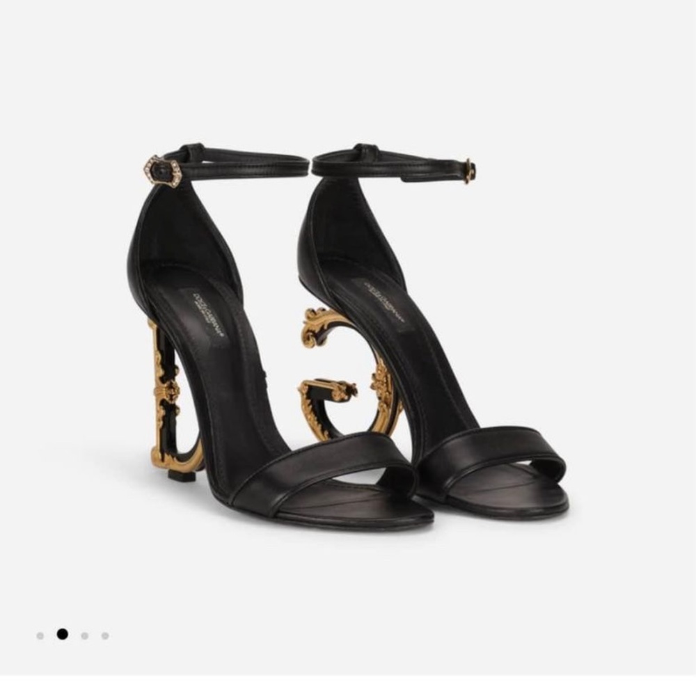 Dolce & Gabbana Nappa leather sandals with baroque DG detail